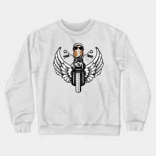 English diseño de cobaya en viaje cerca en moto en venta guinea pig design on trip near by motorcycle for sale Crewneck Sweatshirt